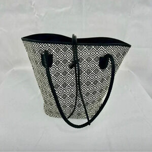 Neiman Marcus woven boho beach tote bag